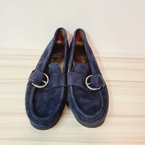 AGL Attilio Giusti Leombruni Made in Italy Blue Suede Leather Loafer Shoes 37.5
